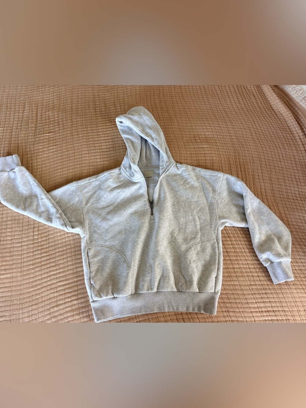 Vuori Light Gray Half-Zip Hoodie